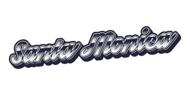 Santa Monica şehrinin eski üç boyutlu grafik tarzı