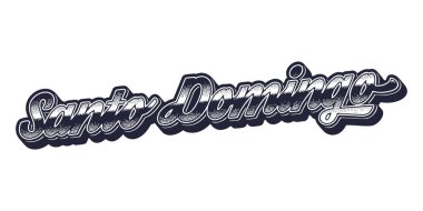 Santo Domingo şehir adı retro üç boyutlu grafik tarzında