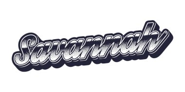 Üç boyutlu grafik tarzında Savannah şehir adı