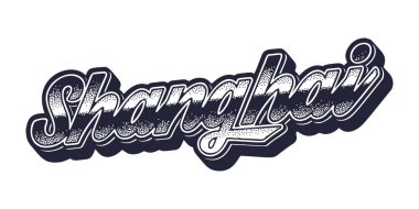 Şangay şehrinin eski üç boyutlu grafik stili