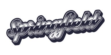 Springfield şehrinin retro üç boyutlu grafik stili