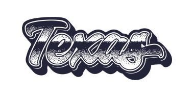 Teksas eyaleti ismi üç boyutlu grafik tarzında