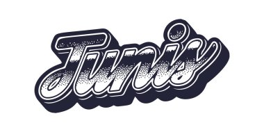 Tunus şehir adı retro üç boyutlu grafik tarzında