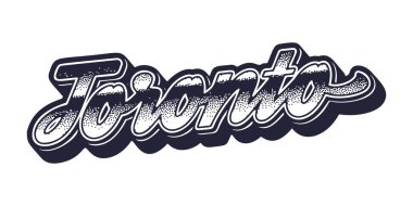 Toronto şehrinin retro üç boyutlu grafik biçimi