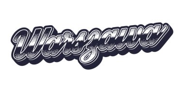Varşova şehir adı üç boyutlu grafik tarzında