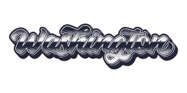 Washington eyaleti ismi üç boyutlu grafik tarzında