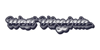Batı Virginia eyaleti ismi eski üç boyutlu grafik tarzında