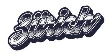 Zürih şehrinin eski üç boyutlu grafik biçimi