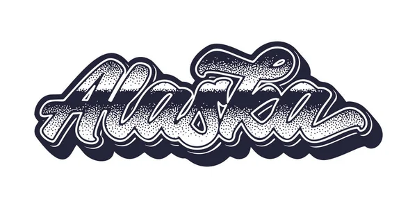 Alaska eyaleti ismi üç boyutlu grafik tarzında