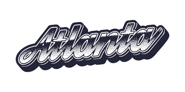 Atlanta Nombre Ciudad Estilo Gráfico Tridimensional Retro — Vector de stock