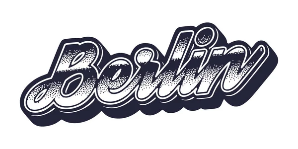 Nombre Ciudad Berlín Estilo Gráfico Tridimensional Retro — Vector de stock