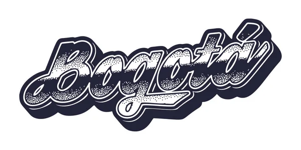 Bogota şehir adı retro üç boyutlu grafik tarzında