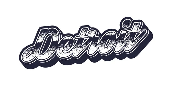 Nazwa Miasta Detroit Retro Trójwymiarowym Stylu Graficznym — Wektor stockowy