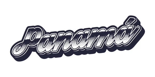 Panama Bynavn Tredimensjonal Grafisk Stil – stockvektor