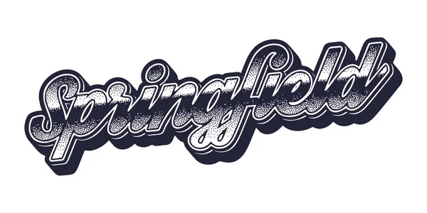 Springfield şehrinin retro üç boyutlu grafik stili