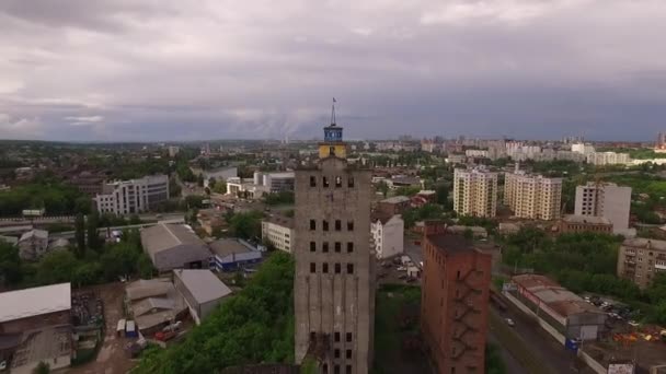 Opuszczone pojemniki do przechowywania zbóż. Charków — Wideo stockowe