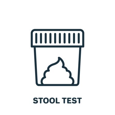 Dışkı Test Hattı Simgesi. Laboratuvar Araştırma Doğrusal Piktogramı için örnek. Dışkıların Sağlık Sınavı Simgesi. Düzenlenebilir Vuruş. İzole Vektör İllüstrasyonu
