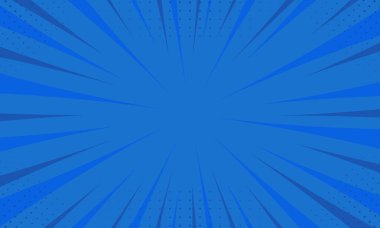 Klasik Mavi Çizgi Roman Pop Sanat Arkaplanı. Çizgi film tarzında Retro Comic Pop Art Arkaplanı. Yarı Tonlu Mavi Arkaplan. Vektör İllüstrasyonu