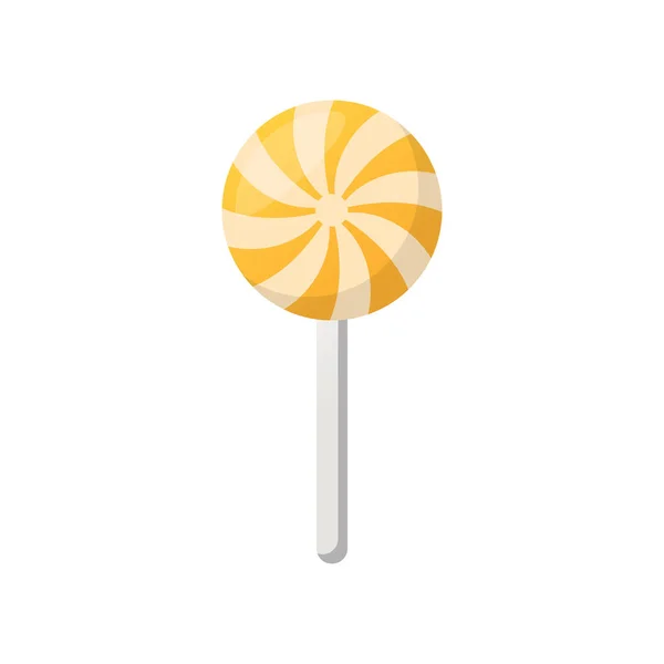 Christmas Lollipop on Stick. Sweet Caramel and Peppermint Candy without Wrapper. Cute Colorful Tasty Candy and Party Treat illustration. Isolated Vector — Stock Vector