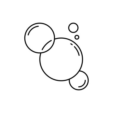 Baloncuk Hattı Simgesi. Çember köpüklü sabun çizgisel piktogramı. Soda, şampanya, köpüklü su ve içecek ikonu. Temizlik, çamaşır, çamaşır, element. Düzenlenebilir Vuruş. İzole Vektör İllüstrasyonu