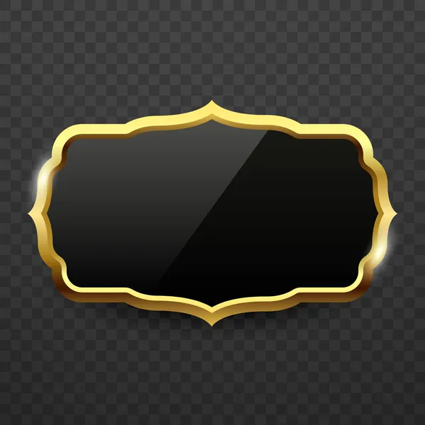 Golden Retro Frame on Transparent Background Реалістичний Золотий знак, Luxury Label and Emblem. Порожній коктейль з золотою рамкою Вінтажу. Ізольований Вектор — стоковий вектор