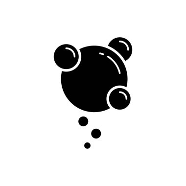 Baloncuk Sabun Silueti Simgesi Çemberi. İç, Fizzy Water, Soda ve Champagne Black Icon. Temizlik, Çamaşır, Çamaşır Konsepti. Sabun köpüğü Pictogram. İzole Vektör İllüstrasyonu