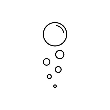 Baloncuk Hattı Simgesi. Şampanya, soda, içecek ve köpüklü su grafiği. Baloncuk Sabun Taslak Simgesi Çemberi. Temizlik, çamaşır, çamaşır. Düzenlenebilir Vuruş. İzole Vektör İllüstrasyonu