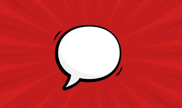 Εικονόγραμμα Bubble Ομιλίας σε φόντο Red Pop Art με Halftone. Κενό καρτούν λευκή φυσαλίδα λόγου για το μήνυμα κειμένων. Comic Retro Balloon για τον διάλογο. Μεμονωμένη απεικόνιση διανύσματος — Διανυσματικό Αρχείο