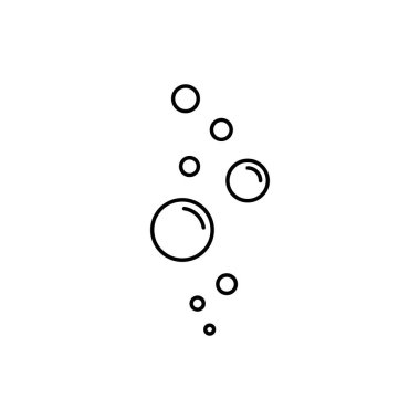 Baloncuk Hattı Simgesi. Şampanya, soda, içecek ve köpüklü su grafiği. Baloncuk Sabun Taslak Simgesi Çemberi. Temizlik, çamaşır, çamaşır. Düzenlenebilir Vuruş. İzole Vektör İllüstrasyonu