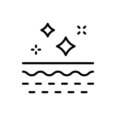 Güzellik ve Temiz Yüz Cilt Çizgisi Simgesi. Sağlıklı, Taze Cilt Çizgisel Piktogram. Yüz bakımı, Hijyen Taslak Simgesi. Düzenlenebilir Vuruş. İzole Vektör İllüstrasyonu