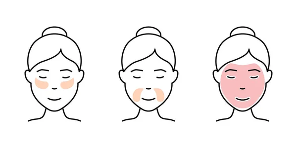 Γυναίκα με Eye Gel Patch και Mask Line Icon. Patch Under Eye and Mouth, Μάσκα ομορφιάς προσώπου Γραμμικό εικονόγραμμα. Καλλυντικό προσώπου Αντιγηραντική Διαδικασία Εικονίδιο. Επεξεργάσιμο εγκεφαλικό επεισόδιο. Μεμονωμένη απεικόνιση διανύσματος — Διανυσματικό Αρχείο