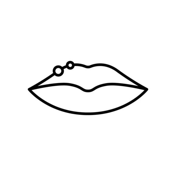 립 라인의 바이러스 감염. Blister, Pimple, Acne and Rash on Lips Outline Icon. 바이러스 성 질병. 편도선은 편도선이다. 독창적 인 반사기 예 — 스톡 벡터