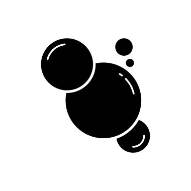 Baloncuk Sabun Silueti Simgesi Çemberi. İç, Fizzy Water, Soda ve Champagne Black Icon. Temizlik, Çamaşır, Çamaşır Konsepti. Sabun köpüğü Pictogram. İzole Vektör İllüstrasyonu