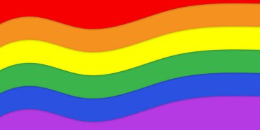 Gurur Geçmişi. Dalgalı Lgbt Renkli Bayrağı, Gay, Biseksüel, Transseksüel, Homoseksüel İnsanlar. Lgbtq Topluluğuna Gökkuşağı Bayrak Eşitliği Hoşgörü Sembolü. Vektör İllüstrasyonu