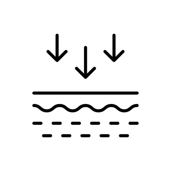 Skin Absorption Line Icon. Penetration of UV Ray to Skin Linear Pictogram. Arrow Down to Skin Layer Outline Icon. Skin Nutrition Concept. Editable Stroke. Isolated Vector Illustration — 图库矢量图片