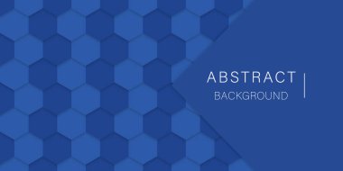 Gelecekçi Soyut Altıgen Örgü Arkaplanı. Üç boyutlu altıgen lacivert desen. Kabartmalı Futuristik Basit Arkaplan. Modern Duvar Kağıdı Tasarımı. Vektör İllüstrasyonu