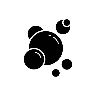 Sabun köpüğü silueti simgesi. Çember Sabun Piktogramı. Köpüklü Su, İçki, Şampanya ve Soda Black Icon. Temizlik, Çamaşır, Çamaşır Elementi. İzole Vektör İllüstrasyonu