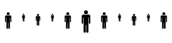 Group of People Black Silhouette Icon. Social Human Team Leader Symbol. Crowd of Persons Sign. Community Business Teamwork Icon. Public Corporate Members Pictogram. Isolated Vector Illustration — Διανυσματικό Αρχείο