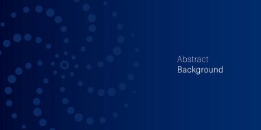 Spiral Noktalı Donanma Mavi Arkaplanı. Mavi Soyut Gradyan Arkaplan. Girdap Noktaları ve Çember Yarıtonuyla Boş Arkaplan. Minimalist Moda Düzeni. Soyut Modern Tasarım. Vektör