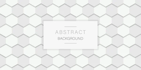 Branco Hexagonal Futurista simples fundo. Hexágono fundo branco para apresentação. Banner de hexágono branco. 3d honeycomb padrão geométrico. Abstract Modern Wallpaper Design. Ilustração vetorial — Vetor de Stock