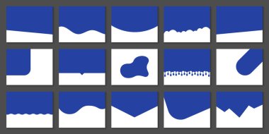 Web sitesi Pictogram Set için Modern Böcekler Şablonu. Eğri Çizgiler, Devirmeler, Soyut Tasarım Elementi Toplama, Alt Sayfa Web Sitesi. İzole Vektör İllüstrasyonu