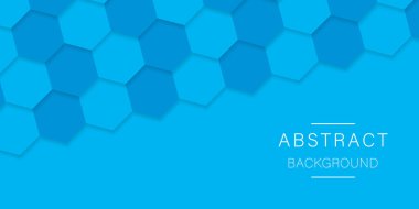 Kabartmalı Altıgen Açık Mavi Fütürist Şablon. Teknoloji, Bilim ve Kimya için Dijital Boş Mavi Sancak. Parlak Mavi Soyut Altıgen Arkaplan. Modern Duvar Kağıdı Tasarımı. Vektör İllüstrasyonu