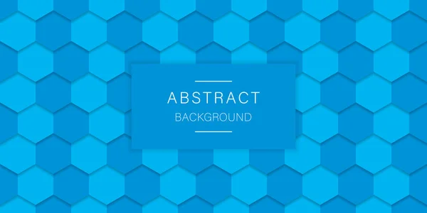 Világoskék Hexagon háttér. Hexagonális Fényes Kék Futurisztikus Minta. Digitális Blank Blue Banner technológia, tudomány, kémia. Absztrakt modern tapéta design. Vektorillusztráció — Stock Vector