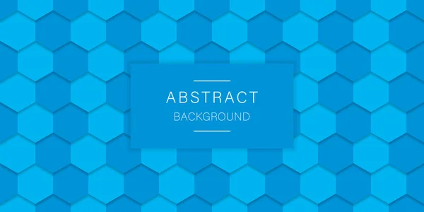 Light Blue Hexagon Background. Hexagonal Bright Blue Futuristic Pattern. Digital Blank Blue Banner for Technology, Science, Chemistry. Abstract Modern Wallpaper Design. Vector Illustration — Stock Vector