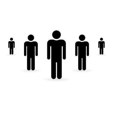Sosyal İnsan Takım Lideri Siyah Siluet Simgesi. Halk Sembolü Grubu. Toplum İş Takımı Simgesi. Kalabalık İşaretleri. Kamu Üyeleri Pictogram. İzole Vektör İllüstrasyonu