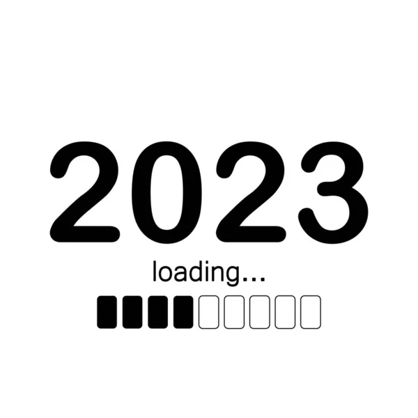 Progress Bar Showing Loading of 2023 Year. New Year Banner. Isolated Vector Illustration — Stock Vector