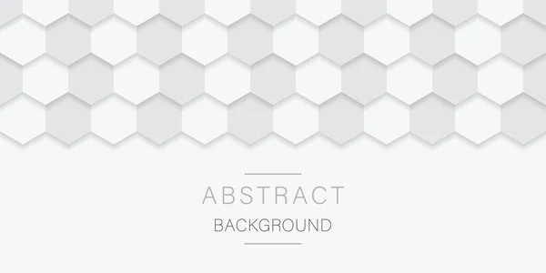 Fundo branco em relevo brilhante. Abstract Hexagon Futurista simples fundo. 3d honeycomb padrão geométrico. Banner de hexágono branco e cinza. Abstract Modern Wallpaper Vector Ilustração — Vetor de Stock