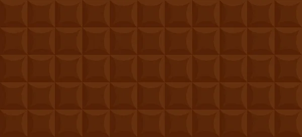 Barra de Chocolate Preto ou Leite. Fundo sem costura marrom. Geométrica Telha Quadrada Chocolate Padrão. Modelo de superfície geométrica. Abstract Wallpaper Design. Ilustração vetorial — Vetor de Stock