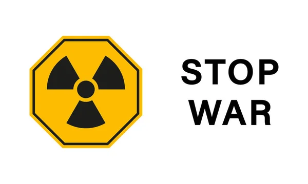 Nuke War Hazard Symbool. Stop de atoomoorlog. Geen giftige radioactieve Atom Danger Weapon Sign. Tegen Biohazard Militaire Macht. Stop Radioactieve Nuke Oorlog. Geïsoleerde vectorillustratie — Stockvector
