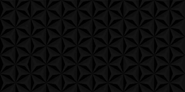 Trójkąt geometryczny czarny tło 3D. Mroczny wzór geometrii mozaiki. Polygon kształt tła wzór. Trójkątny szablon kreatywny. Streszczenie Modern Wallpaper Design. Ilustracja wektora — Wektor stockowy